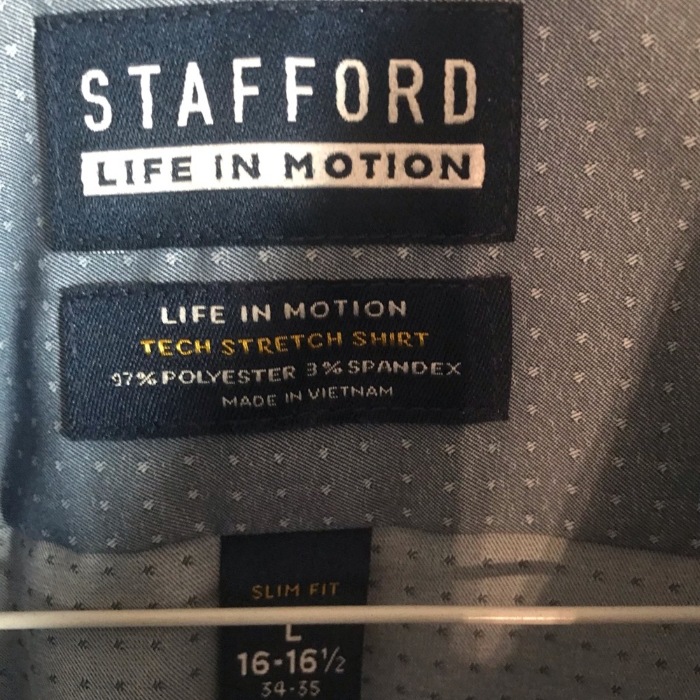 Stafford Life in Motion 97 Percent Polyester. 3 Percent Spandex. Large Size. - Picture 3 of 3